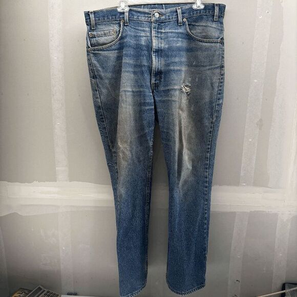 VTG Levis 517 Jeans Men's 40x30 Bootcut Pants Y2K Faded Whisker Wallet USA 1999 - Picture 7 of 12